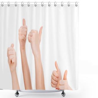 Personality  Hands Gesturing Thumbs Up  Shower Curtains