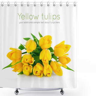 Personality  Yellow Tulip Flowers Bouquet Shower Curtains