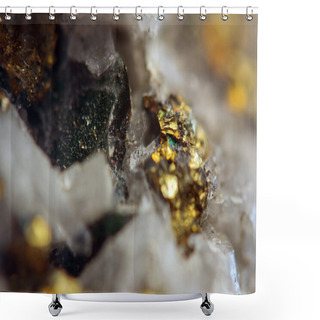 Personality  Nugget, Gold, Bronze, Copper, Iron. Macro. Extreme Closeup Shower Curtains