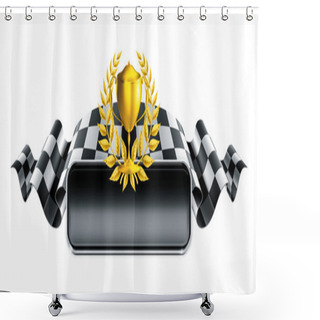 Personality  Racing Banner With Trophy, 10eps Shower Curtains