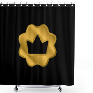 Personality  Badge Gold Plated Metalic Icon Or Logo Vector Shower Curtains