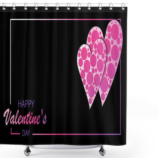 Personality  Valentine's Day Vector Background, Card. Pair Of Hearts. Shower Curtains