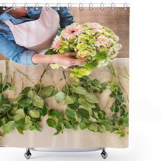 Personality  Florist Arranging Flowers  Shower Curtains