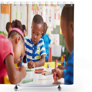 Personality  Preschool Class In South African Township Shower Curtains