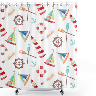 Personality  Pattern On The Marine Theme Shower Curtains