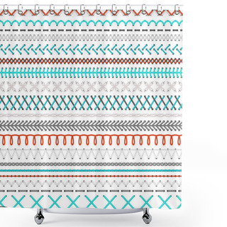 Personality  Seamless Embroidery Pattern.  Shower Curtains