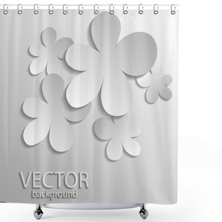 Personality  Vector Illustration Of Silver Clover. Shower Curtains