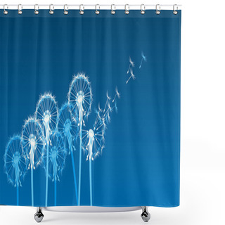 Personality  White Dandelions In The Wind Shower Curtains