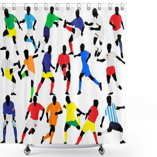 Personality  Soccer Players Collection Vector Shower Curtains