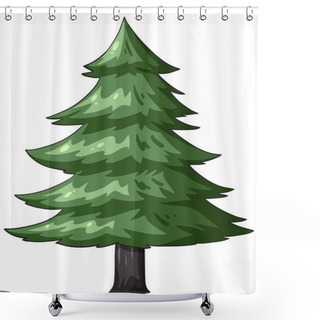 Personality  Vector Graphic Of A Vibrant Evergreen Pine Tree Shower Curtains