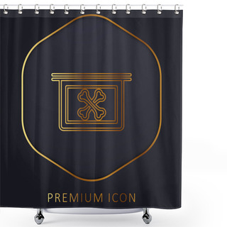 Personality  Bones X Ray Vision Golden Line Premium Logo Or Icon Shower Curtains