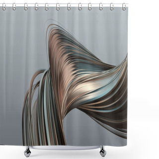 Personality  Abstract 3D Rendering Of A Modern Shape Shower Curtains
