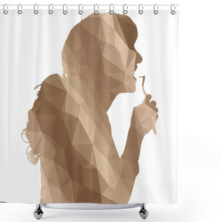 Personality  Low Poly Silhouette Of Woman Shower Curtains
