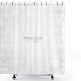 Personality  3D Vector Square Blocks White Abstract Background Shower Curtains