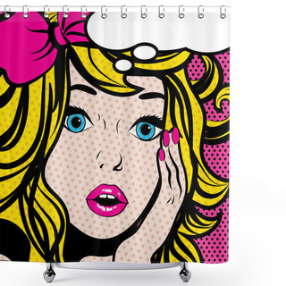 Personality  Pop Art Woman Sign. Shower Curtains