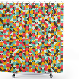 Personality  Seamless Pattern With Circles And Triangles. Shower Curtains
