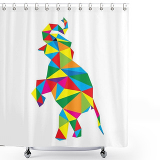 Personality  Geometric Elephant Art Vector Shower Curtains