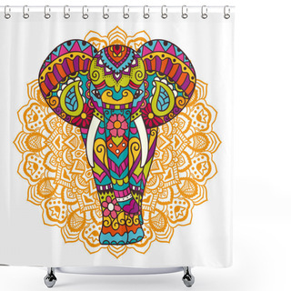 Personality  Decorative Elephant Illustration Shower Curtains