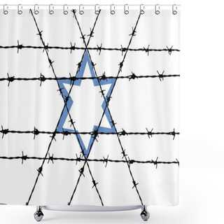 Personality  Vector Abstract Barbed Wire And Star Of David, Shoah Concept Shower Curtains