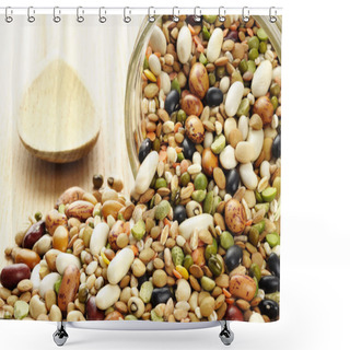 Personality  Mixture Of Dried Legumes And Cereals Shower Curtains