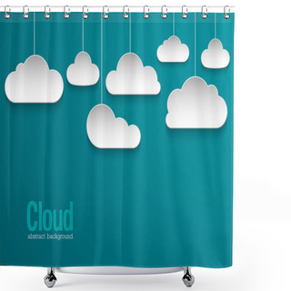 Personality  Abstract Paper Clouds Background. Shower Curtains