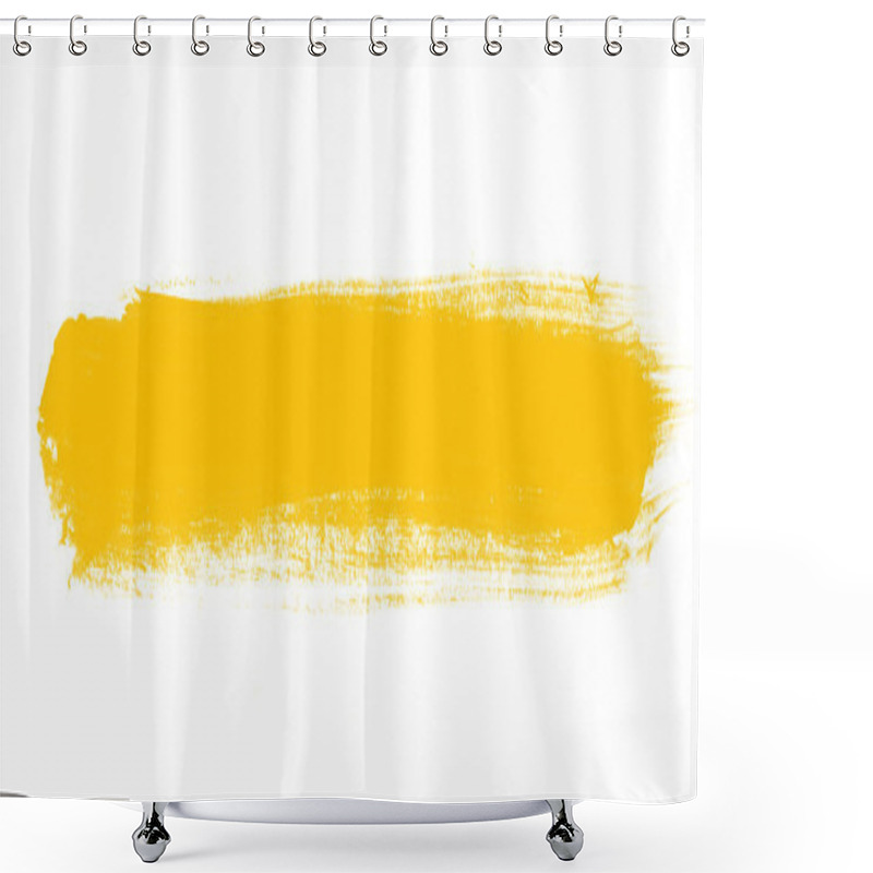 Personality  Yellow hand painted brush stroke daub background shower curtains