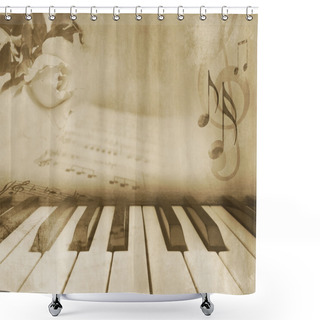 Personality  Music Background - Vintage Piano Design Shower Curtains