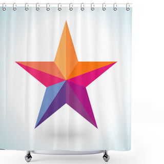 Personality  Bright Colorful Star Shape In Modern Polygonal Crystal Style Shower Curtains