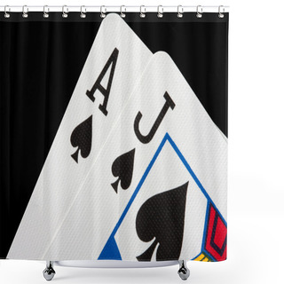 Personality  Blackjack Cards Shower Curtains