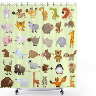 Personality  Cartoon Animal Set Shower Curtains
