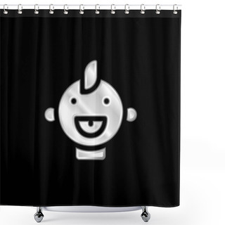 Personality  Baby Silver Plated Metallic Icon Shower Curtains