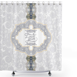 Personality  Unusual Floral Ornamental Template With Place For Your Text, Ori Shower Curtains