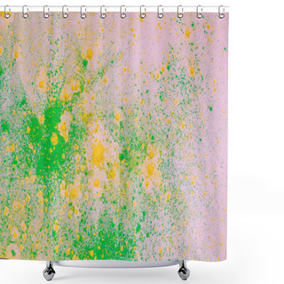 Personality  Yellow And Green Colorful Holi Paint Explosion Shower Curtains