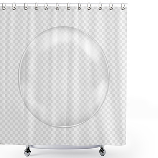 Personality  White Transparent Glass Sphere With Glares And Highlights Shower Curtains