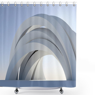 Personality  Abstract Arch On Blue Shower Curtains