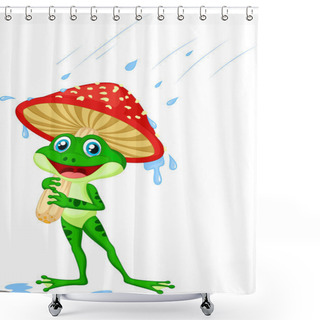 Personality  Frog Under Mushroom Shower Curtains