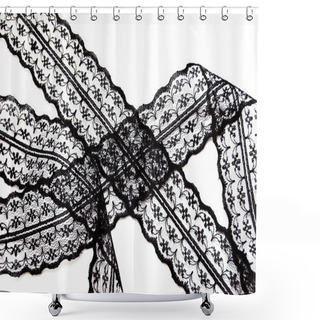 Personality  Black Delicate Lace Shower Curtains