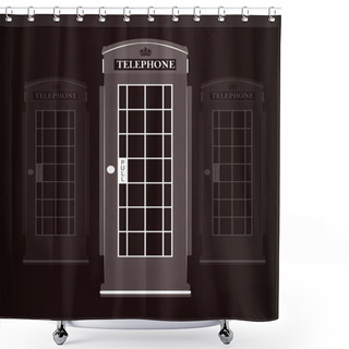 Personality  Phone Booth, Vector Illustration Shower Curtains