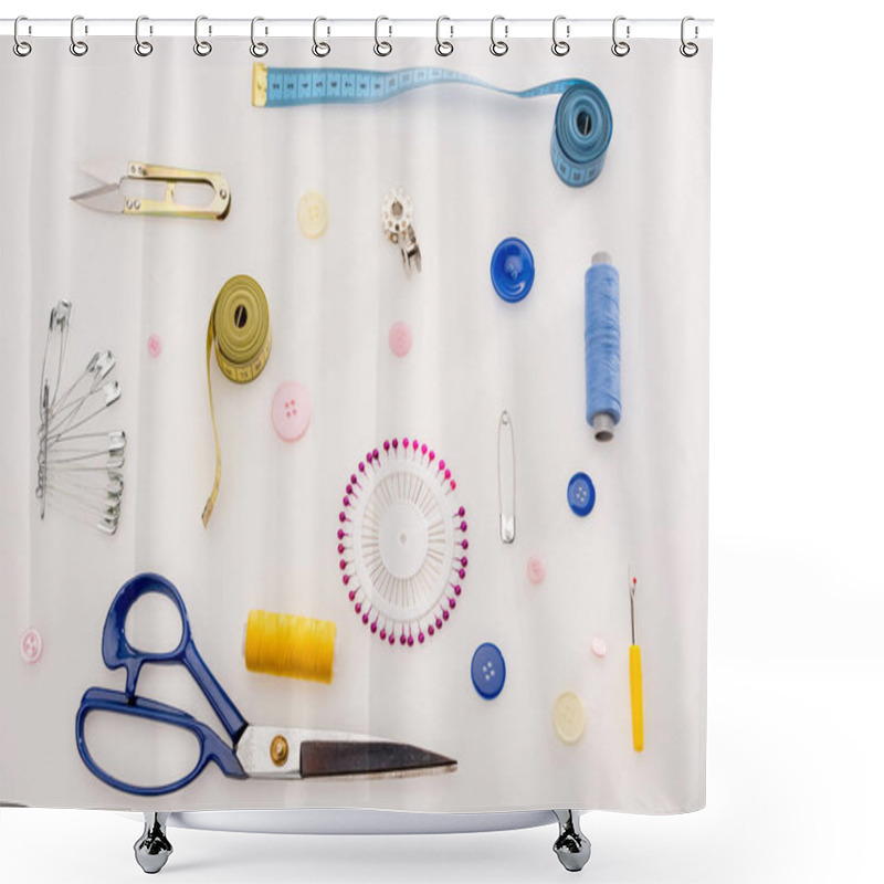 Personality  workshop with needlework details and tools shower curtains