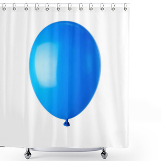 Personality  Single Blue Balloon Isolated On White Shower Curtains