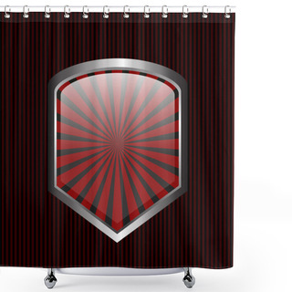 Personality  Security Shield Symbol Icon Vector Illustration On Black Background Shower Curtains