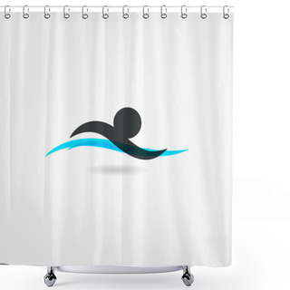 Personality  Swim Icon Shower Curtains