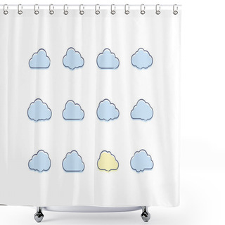 Personality  Cloud Icons Vector Icon Shower Curtains