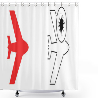 Personality  Airplanes With Coronavirus Molecule Isolated On White Shower Curtains