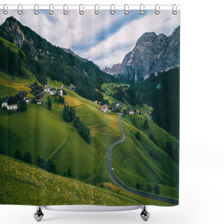 Personality  Small Alpine Villages In Dolomites Shower Curtains