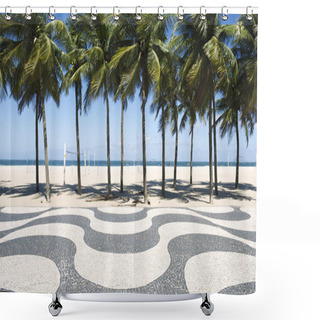 Personality  Copacabana Beach Boardwalk Rio De Janeiro Brazil Shower Curtains