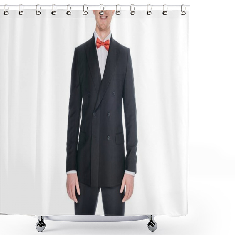 Personality  Man In Suit And Bow Tie  Shower Curtains