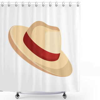 Personality  Beach Hat Panama Icon Shower Curtains