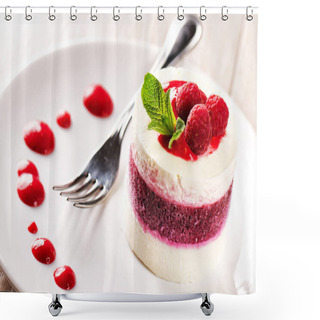 Personality  Panna Cotta With Fresh Berries. High Quality Photo Shower Curtains