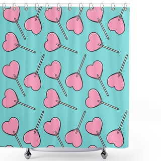 Personality  Heart Lollipops Pattern Shower Curtains